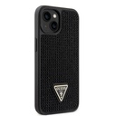 Apple iPhone 15 Uyumlu Kılıf Guess Orjinal Lisanslı Taşlı Arka Yüzey Üçgen Logolu Kapak - 24