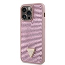 Apple iPhone 13 Pro Max Uyumlu Kılıf Guess Orjinal Lisanslı Taşlı Arka Yüzey Üçgen Logolu Kapak - 15
