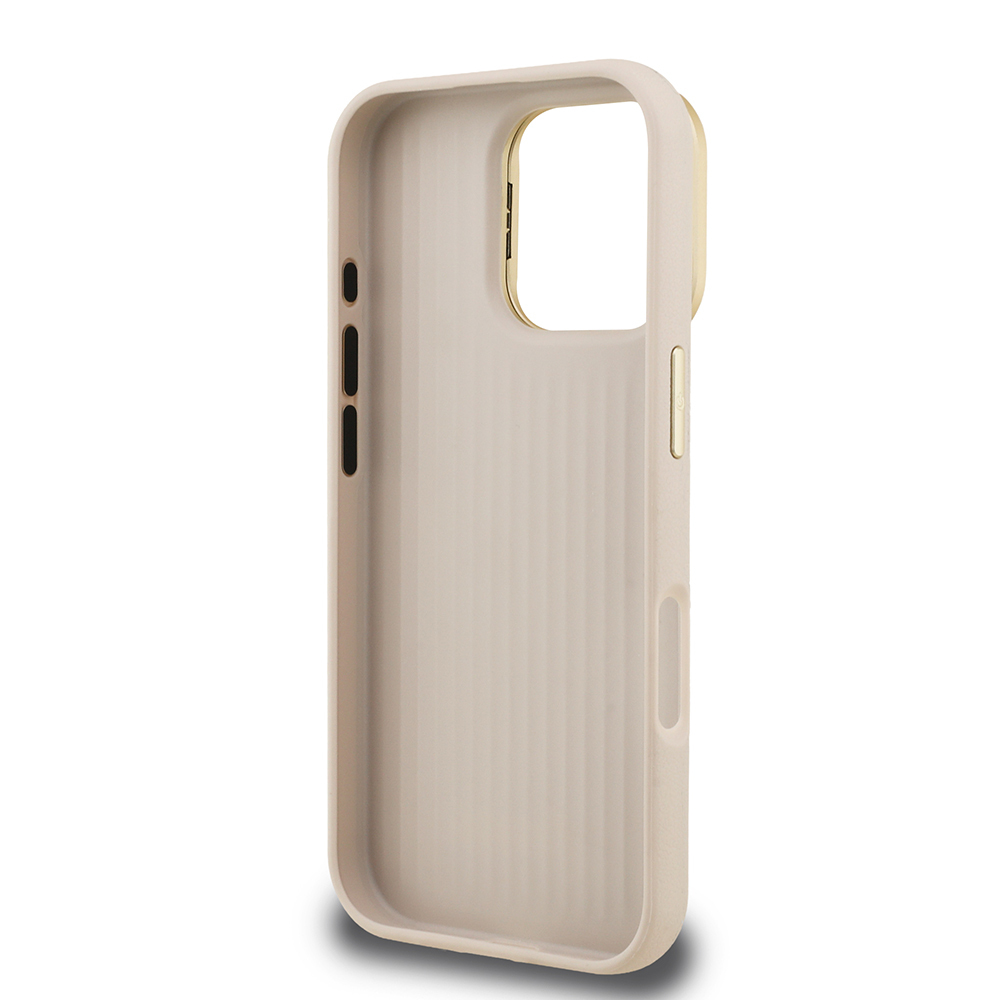 Apple iPhone 16 Pro Max Uyumlu Kılıf Guess Orjinal Lisanslı Grained Yazı Logolu Kamera Standlı Kapak - 6