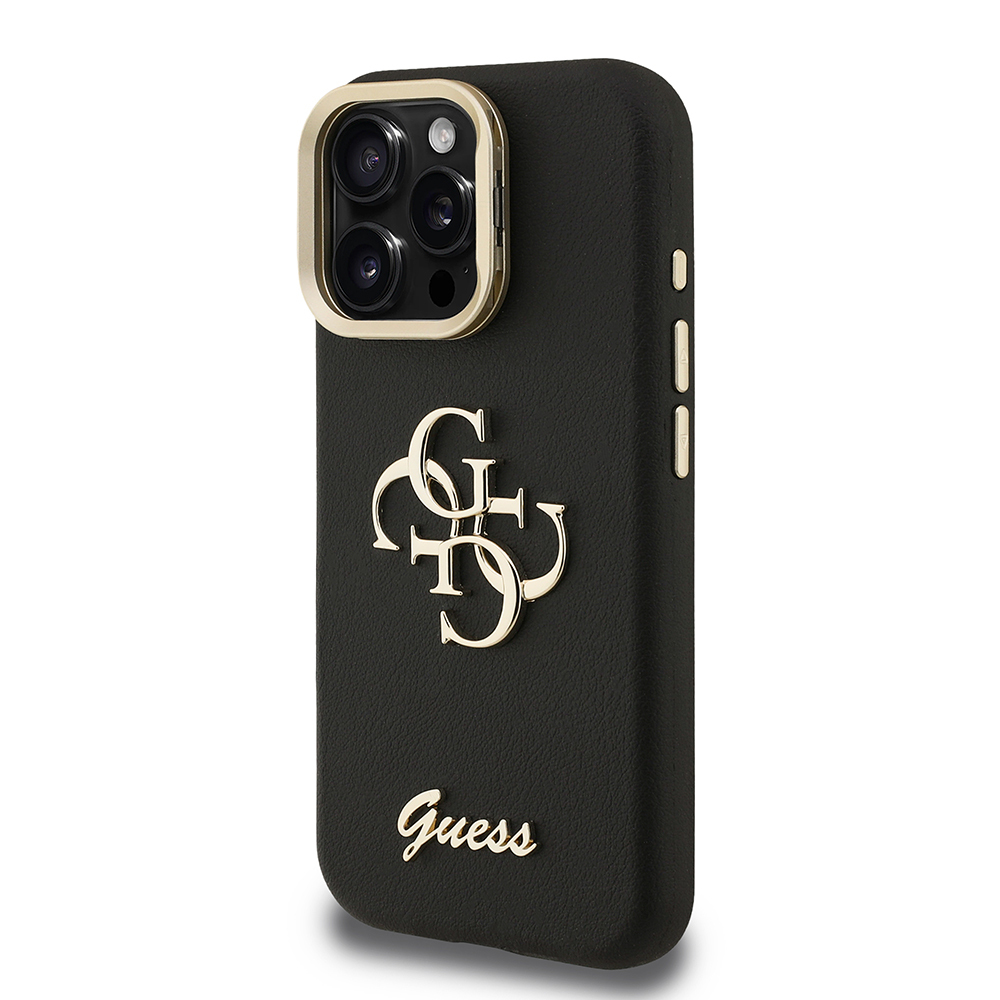 Apple iPhone 16 Pro Max Uyumlu Kılıf Guess Orjinal Lisanslı Grained Yazı Logolu Kamera Standlı Kapak - 8