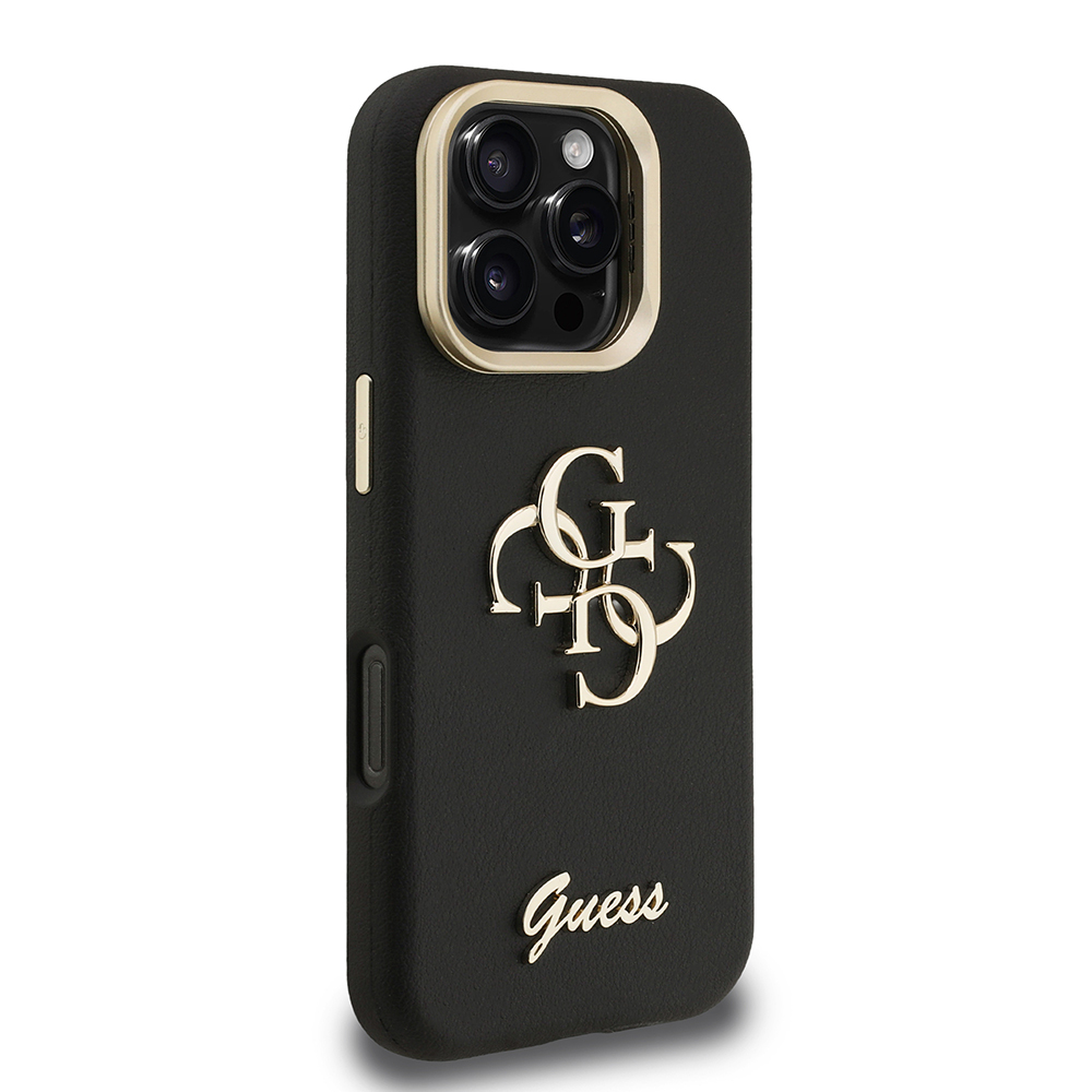 Apple iPhone 16 Pro Max Uyumlu Kılıf Guess Orjinal Lisanslı Grained Yazı Logolu Kamera Standlı Kapak - 10