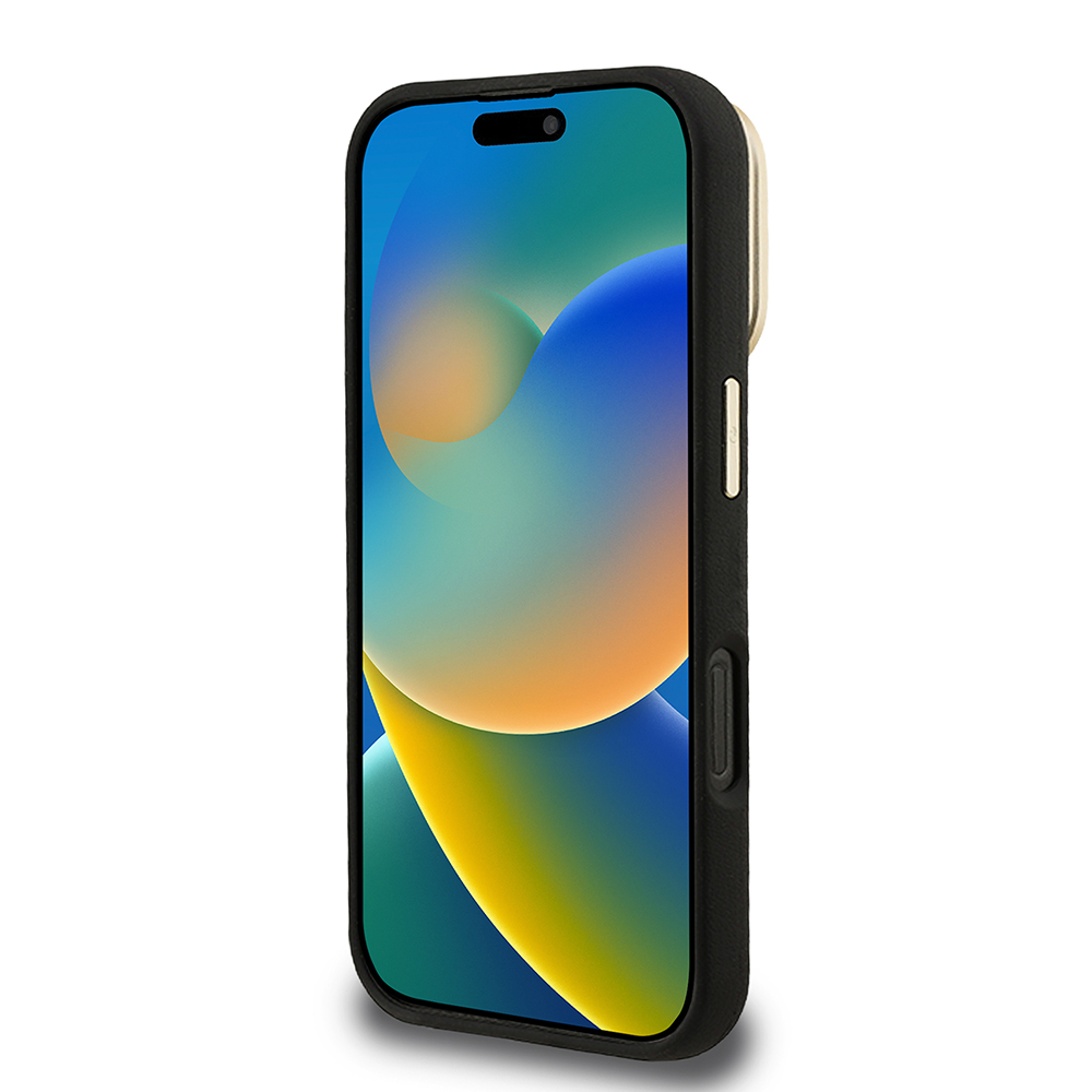 Apple iPhone 16 Pro Max Uyumlu Kılıf Guess Orjinal Lisanslı Grained Yazı Logolu Kamera Standlı Kapak - 11