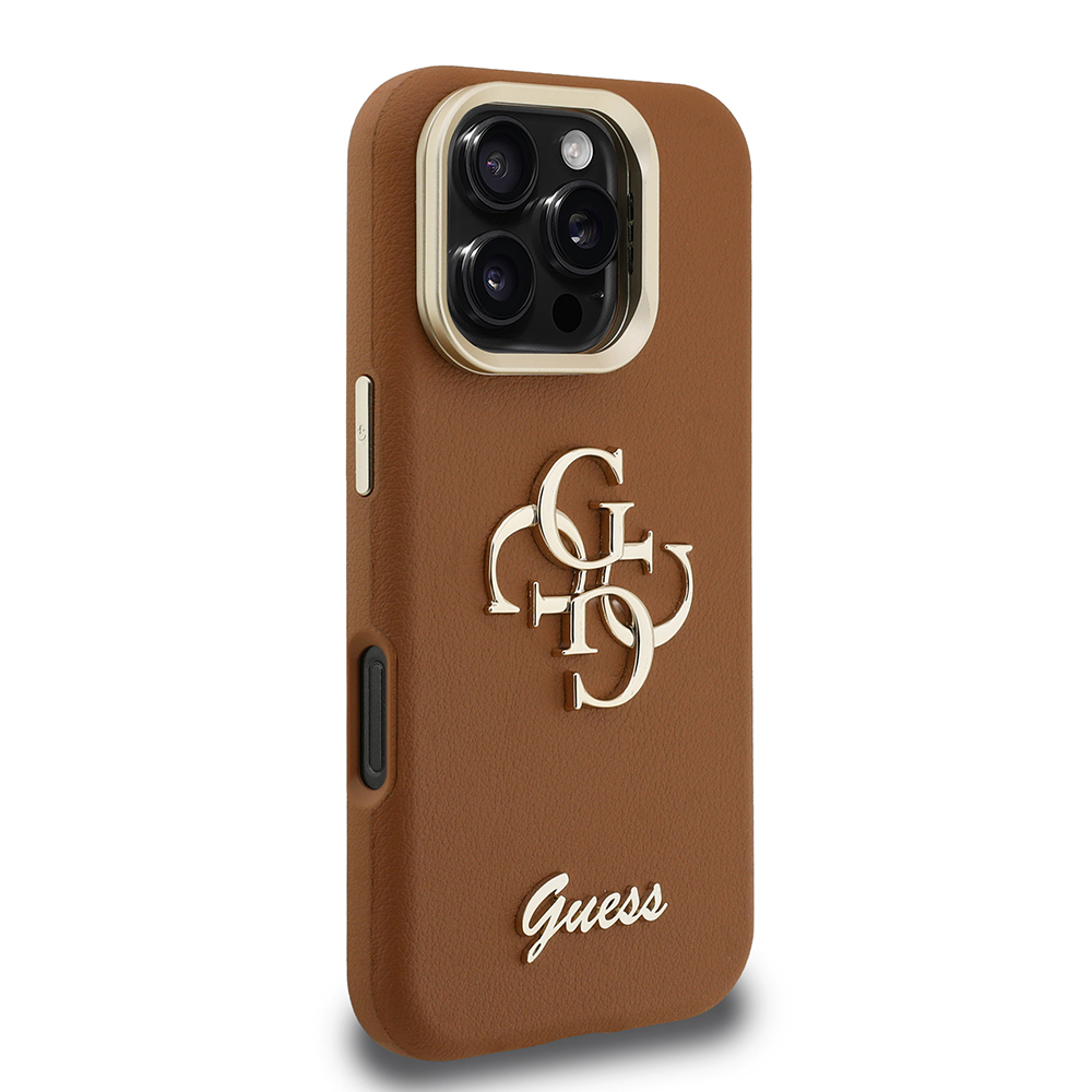 Apple iPhone 16 Pro Max Uyumlu Kılıf Guess Orjinal Lisanslı Grained Yazı Logolu Kamera Standlı Kapak - 17