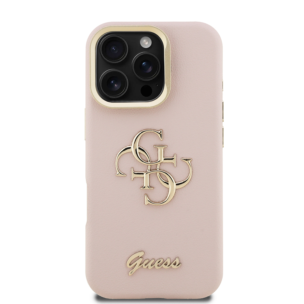 Apple iPhone 16 Pro Max Uyumlu Kılıf Guess Orjinal Lisanslı Grained Yazı Logolu Kamera Standlı Kapak - 23