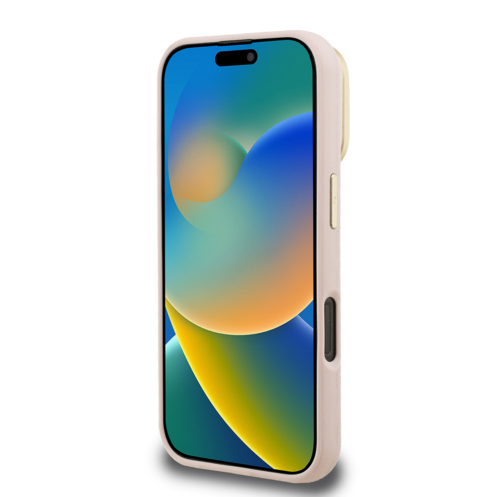 Apple iPhone 16 Pro Max Uyumlu Kılıf Guess Orjinal Lisanslı Grained Yazı Logolu Kamera Standlı Kapak - 25