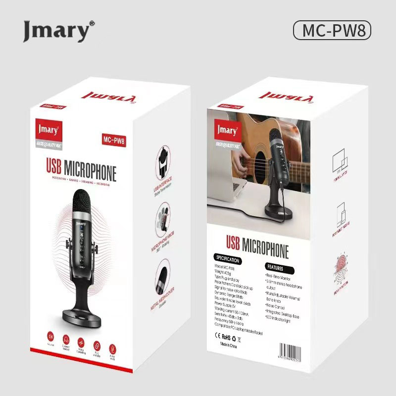 Jmary MC-PW8 Gürültü Önleyici Anti-Şok Teknoloji Tak Çalıştır Ekolu Stüdyo Mikrofon - 11