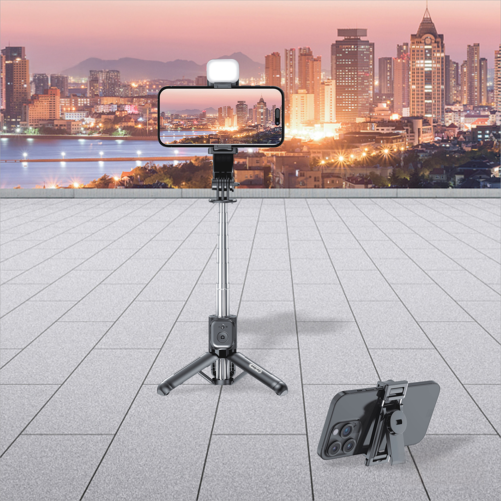 Go Des GD-ST67 Canlı Yayın Dolgu Işıklı Kumandalı 360 Derece Dönebilen Selfie Çubuğu ve Tripod - 1