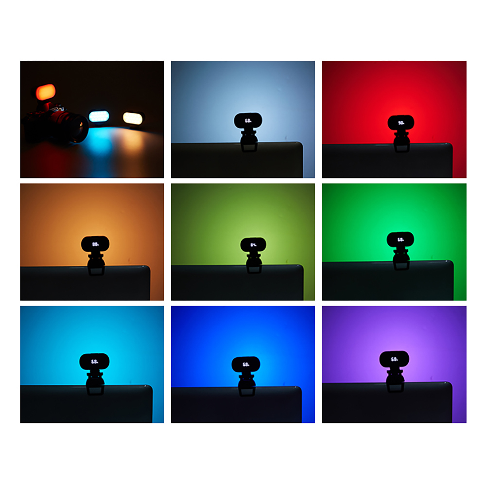 Jmary FM-16RGB Mandallı Dijital LED Göstergeli Telefon-Kamera Üstü RGB Lamba 750mAh - 6