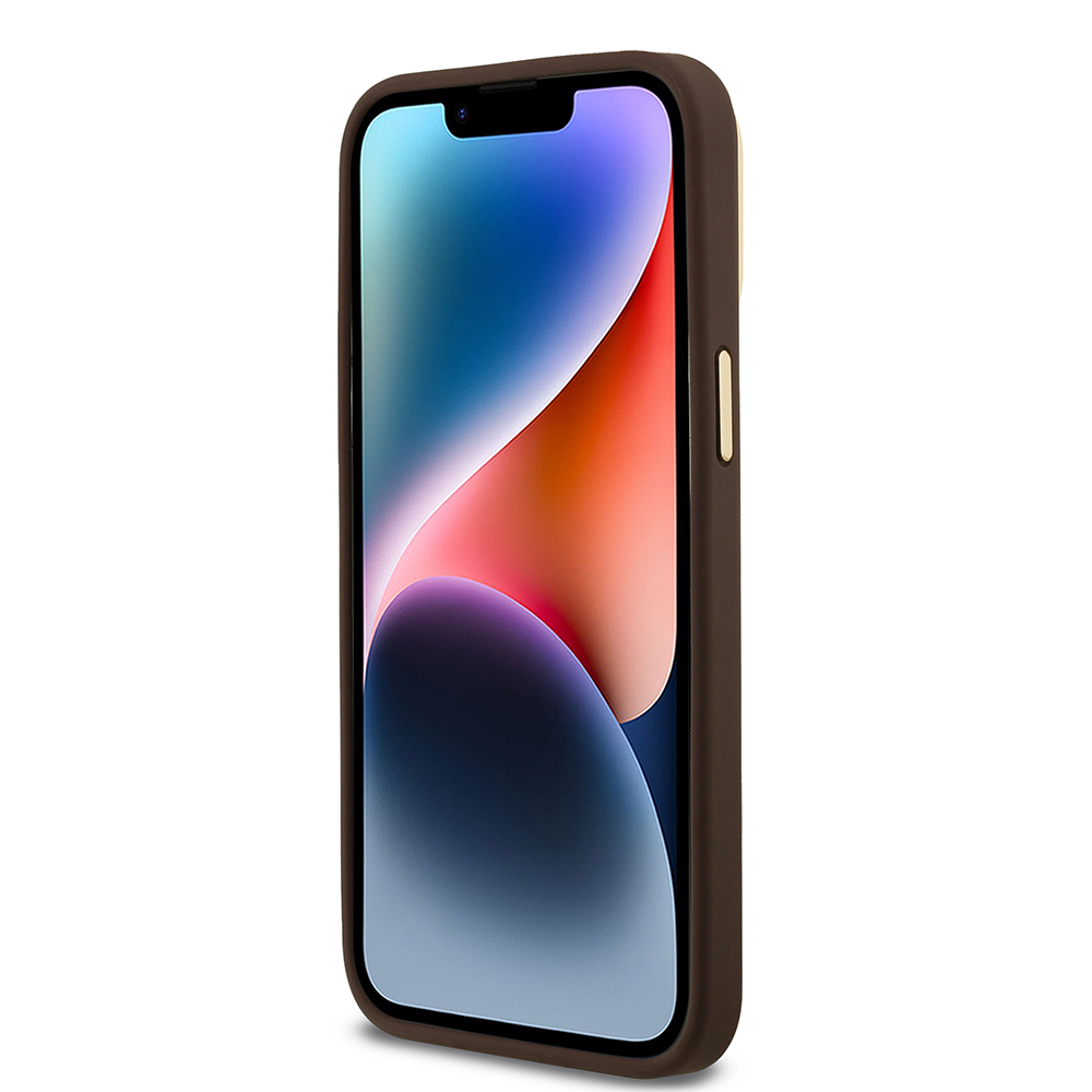 Apple iPhone 13 Pro Max Uyumlu Kılıf Guess Orjinal Lisanslı PU Deri 4G Desenli Metal Büyük 4G ve Yazı Logolu Kamera Standlı Kapak - 25