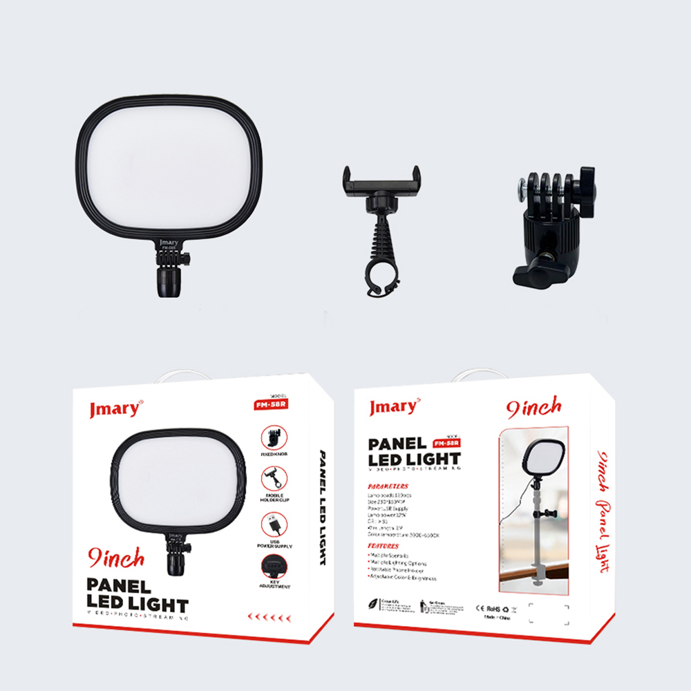 Jmary FM-58R Değiştirilebilir Ayaklı 9 inç LED Panel Aydınlatma Işığı - 5