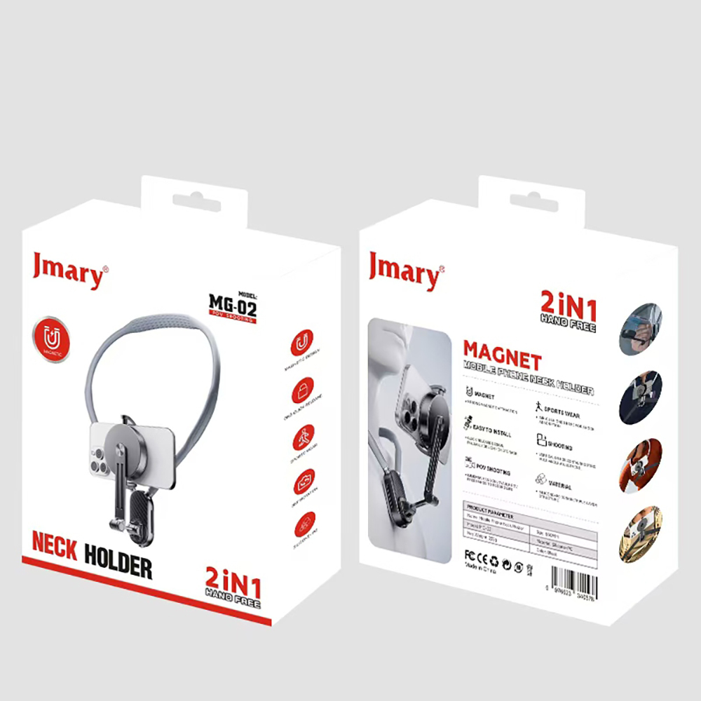 Jmary MG-02 2in1 Eller Serbest Magnetik Boyun Askılı Telefon Tutucu - 3