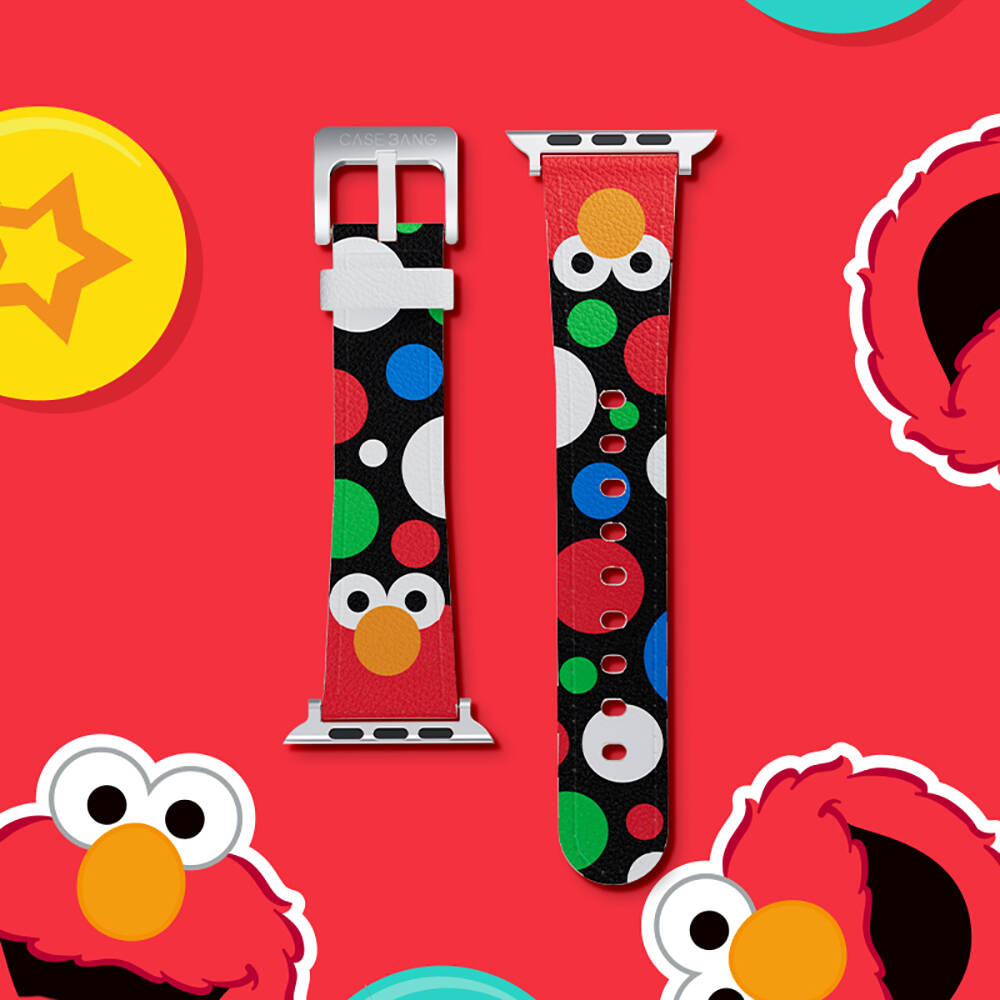Apple Watch 42mm Uyumlu Casebang Sesame Street Serisi Deri Saat Kordon - 4