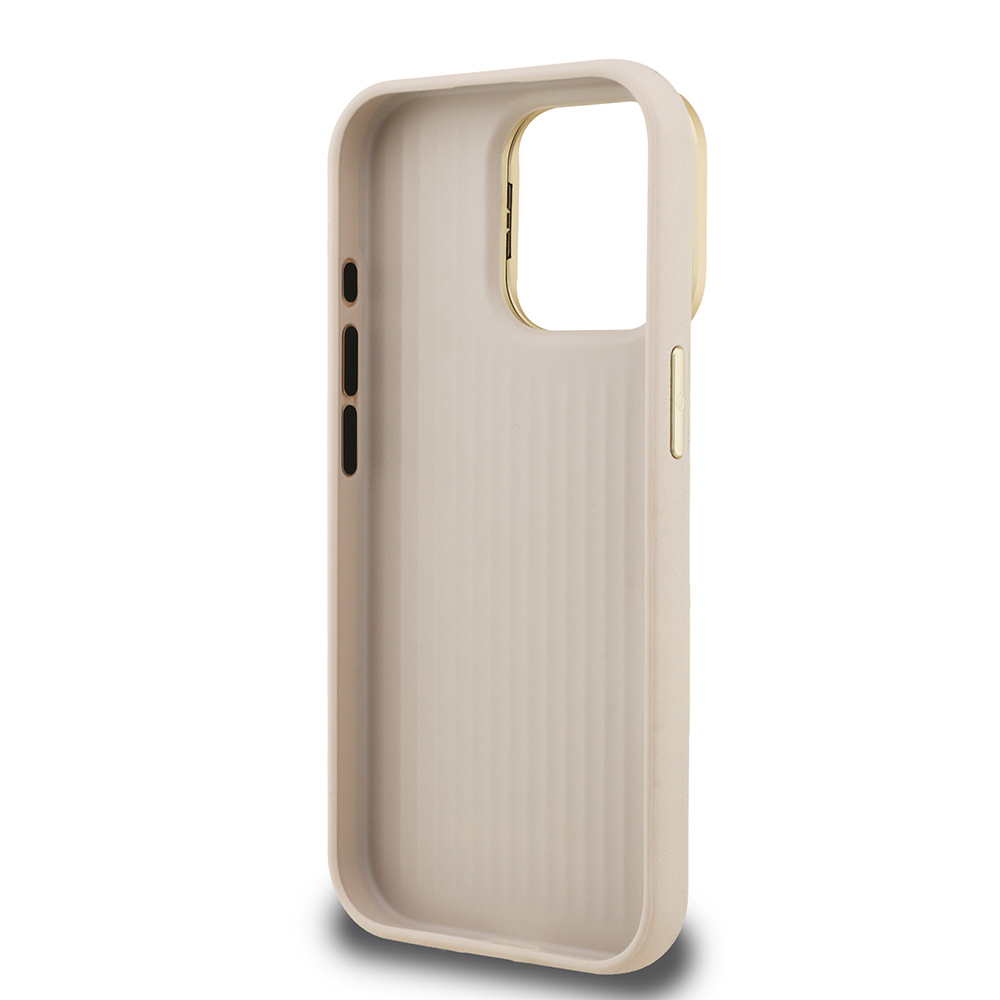Apple iPhone 15 Pro Max Uyumlu Kılıf Guess Orjinal Lisanslı Grained Yazı Logolu Kamera Standlı Kapak - 20