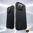 Apple iPhone 16 Pro Max Uyumlu Kılıf Magsafe Şarj Özellikli Karbon Fiber Benks Yeni Seri Montage ArmorAir Kevlar Kapak - 4