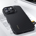 Apple iPhone 16 Pro Max Uyumlu Kılıf Magsafe Şarj Özellikli Karbon Fiber Benks Yeni Seri Montage ArmorAir Kevlar Kapak - 5