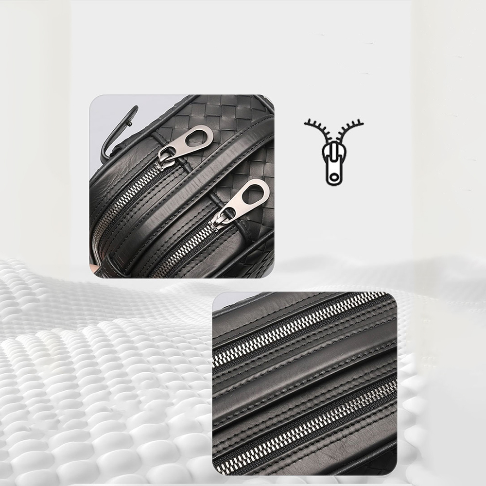 Lenyes LB527 Tomas Serisi Dokuma PU Mat Deri Bilek Tasarımlı Çizilmeye Karşı Dayanıklı Aksesuar Çantası - 5