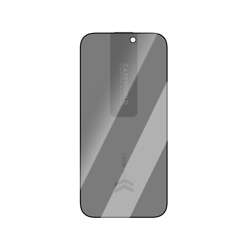 Apple iPhone 16 Pro Uyumlu CaseWorld Ultra-Thin Serisi TMQ Privacy 0.15mm 3D Cam Ekran Koruyucu + Uygulama Aparatlı - 4