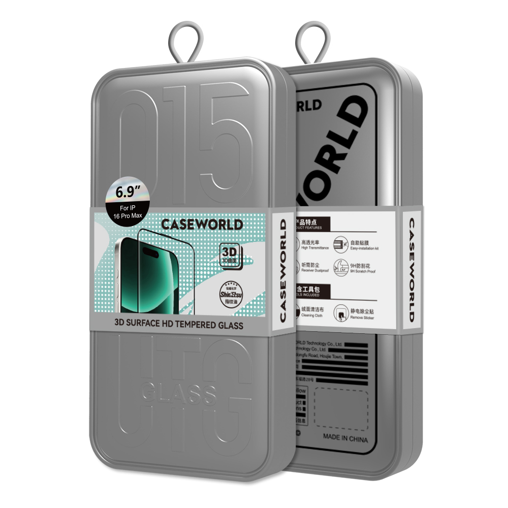 Apple iPhone 16 Plus Uyumlu CaseWorld 0.25mm HD 3D Temperli Cam Ekran Koruyucu + Uygulama Aparatlı - 5
