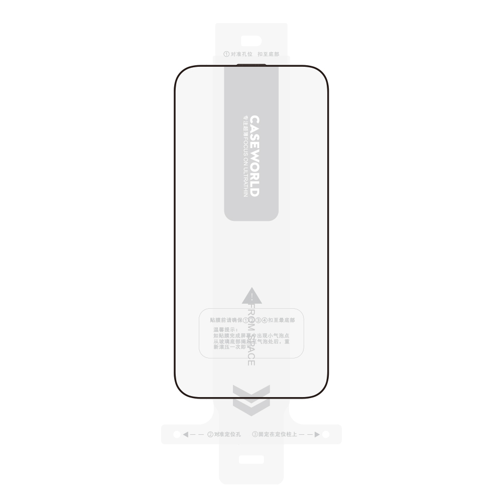 Apple iPhone 15 Pro Max Uyumlu CaseWorld Armor Serisi 0.15mm 3D Temperli Cam Ekran Koruyucu + Uygulama Aparatlı - 3