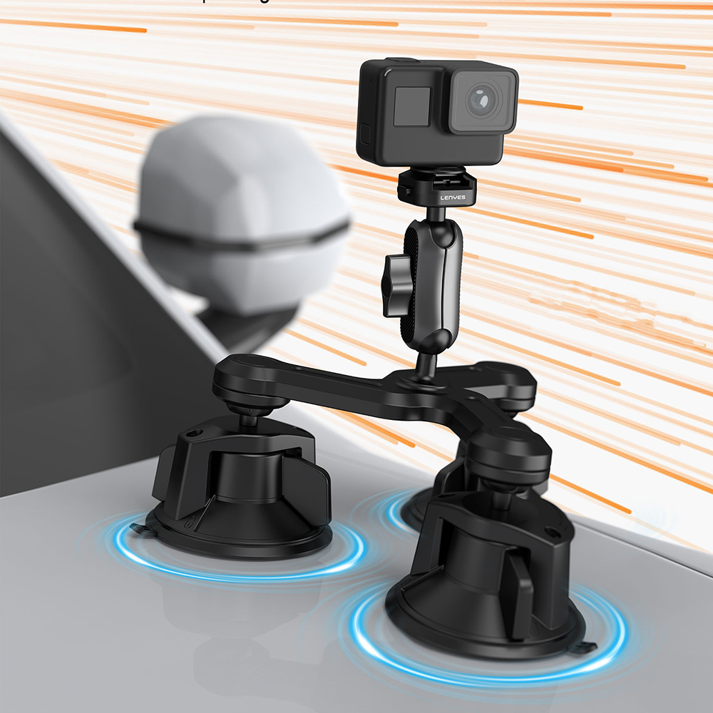 Lenyes LCT101 360° Ayarlanabilir 3 Vantuzlu Aksiyon Kamera Tutucu - 6