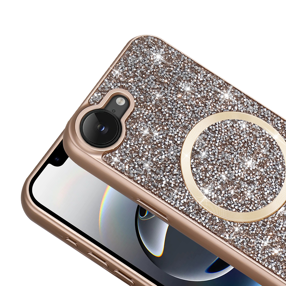 Apple iPhone 16E Uyumlu Kılıf Pırlanta Tasarımlı M-safe Şarj Özellikli Zore Mozaik Silikon Kapak - 6