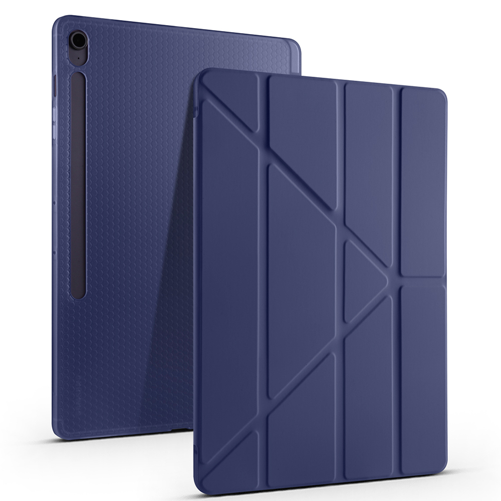 Samsung Galaxy Tab S10 Uyumlu FE Plus Kılıf Zore Tri Folding Kalem Bölmeli Standlı Kılıf - 4