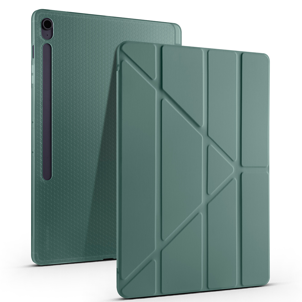 Samsung Galaxy Tab S10 Uyumlu FE Plus Kılıf Zore Tri Folding Kalem Bölmeli Standlı Kılıf - 8