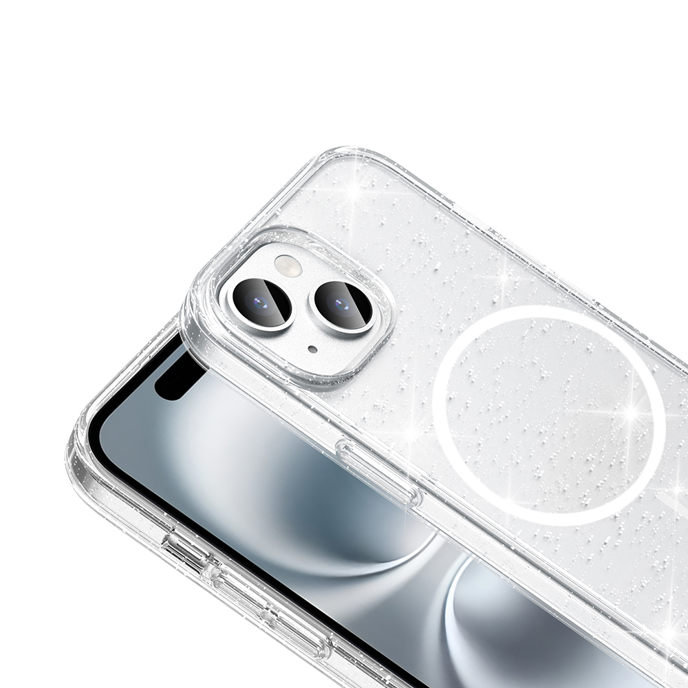 Apple iPhone 14 Uyumlu Kılıf M-safe Şarj Özellikli Parlayan Simli Saydam Renkli Zore Maris Kapak - 2