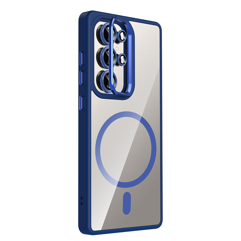 Samsung Galaxy S25 Ultra Uyumlu Kılıf Standlı ve Kamera Lens Hediyeli M-Safe Şarj Özellikli Zore Etro Kapak - 3