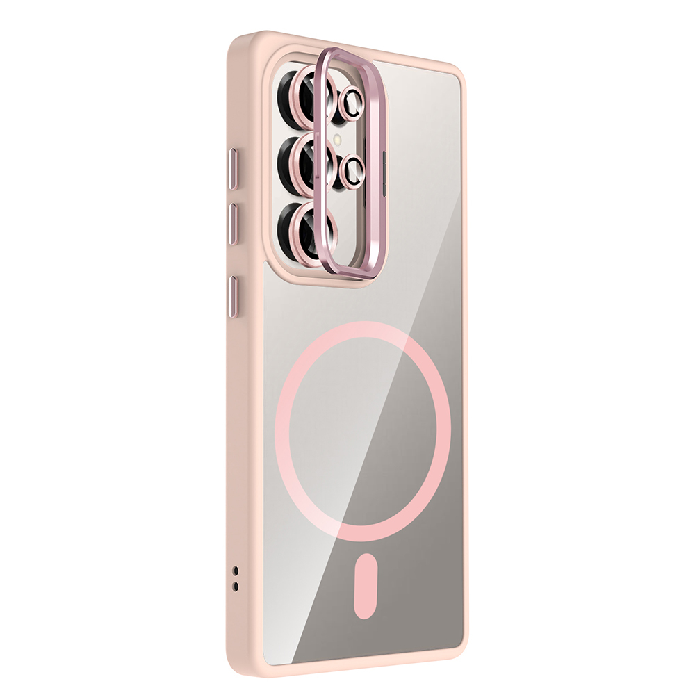 Samsung Galaxy S25 Ultra Uyumlu Kılıf Standlı ve Kamera Lens Hediyeli M-Safe Şarj Özellikli Zore Etro Kapak - 5