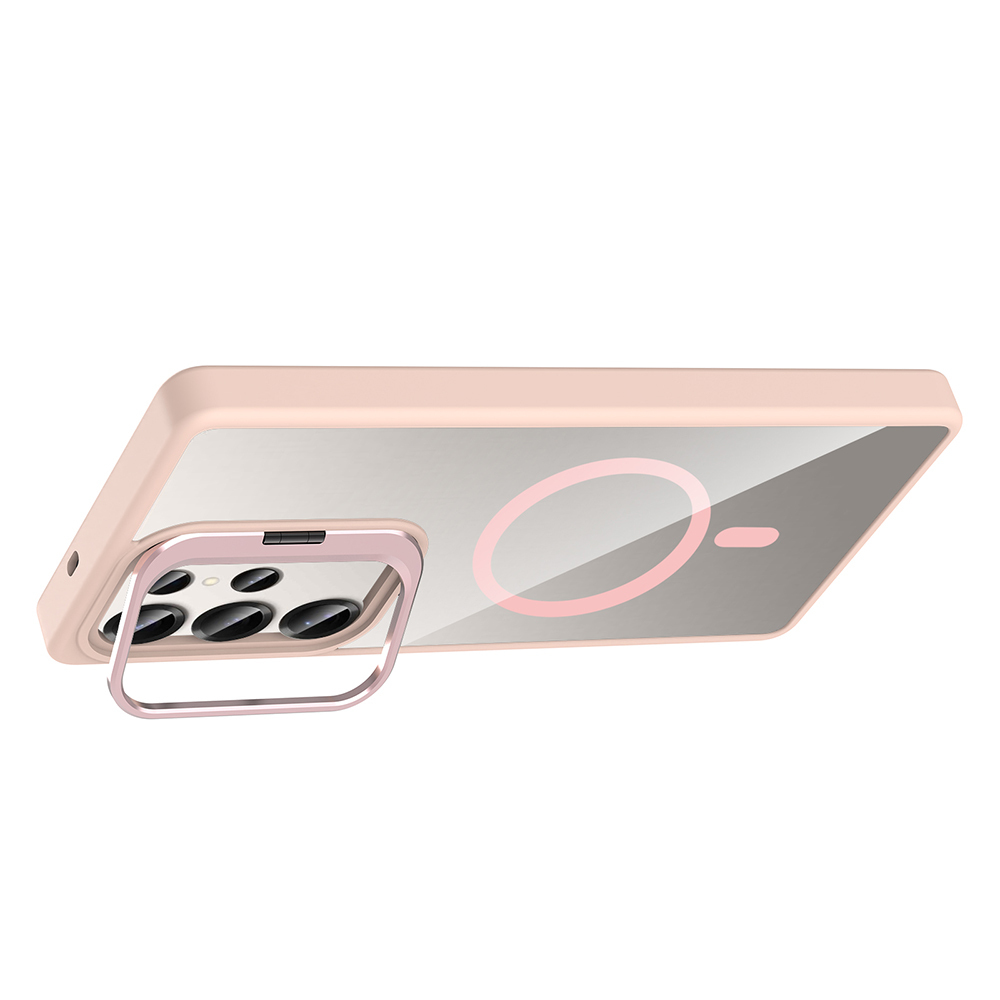 Samsung Galaxy S25 Ultra Uyumlu Kılıf Standlı ve Kamera Lens Hediyeli M-Safe Şarj Özellikli Zore Etro Kapak - 6