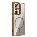 Samsung Galaxy S25 Ultra Uyumlu Kılıf Standlı ve Kamera Lens Hediyeli M-Safe Şarj Özellikli Zore Etro Kapak - 7