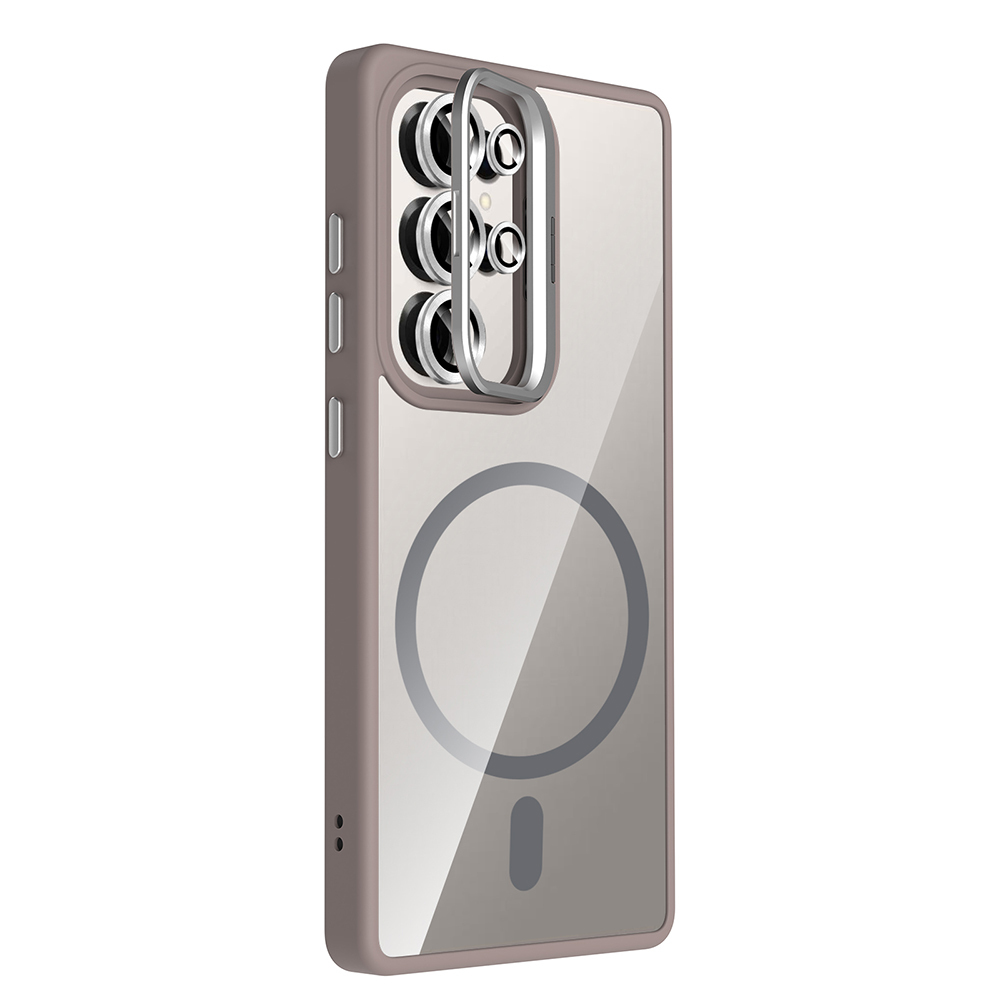 Samsung Galaxy S25 Ultra Uyumlu Kılıf Standlı ve Kamera Lens Hediyeli M-Safe Şarj Özellikli Zore Etro Kapak - 9