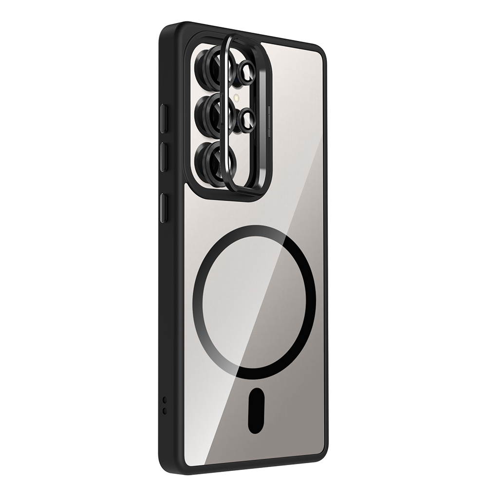 Samsung Galaxy S25 Ultra Uyumlu Kılıf Standlı ve Kamera Lens Hediyeli M-Safe Şarj Özellikli Zore Etro Kapak - 11