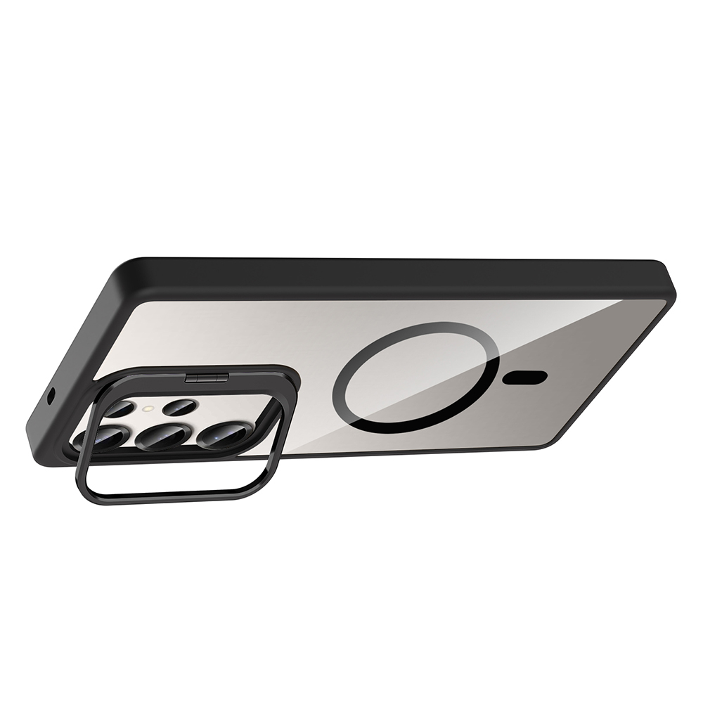Samsung Galaxy S25 Ultra Uyumlu Kılıf Standlı ve Kamera Lens Hediyeli M-Safe Şarj Özellikli Zore Etro Kapak - 12