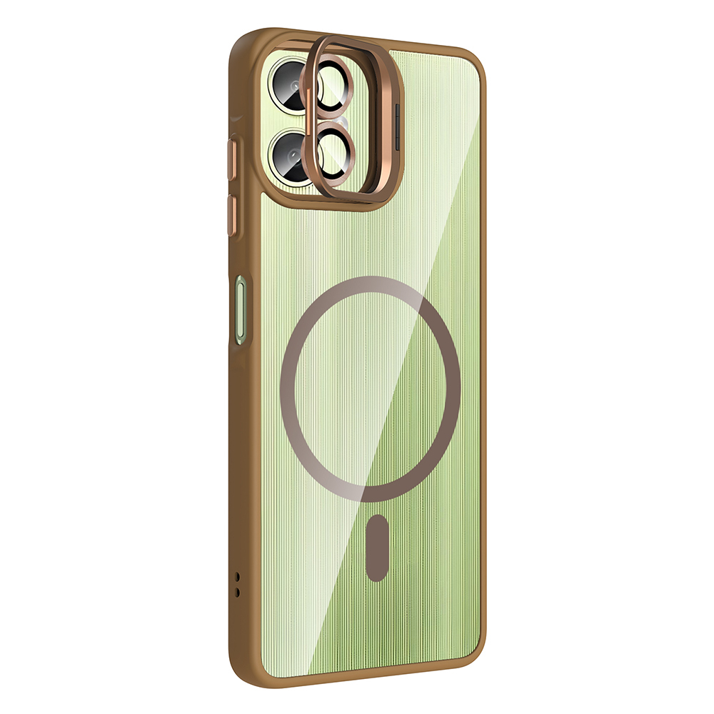 Samsung Galaxy A06 Uyumlu Kılıf Standlı ve Kamera Lens Hediyeli M-Safe Şarj Özellikli Zore Etro Kapak - 5