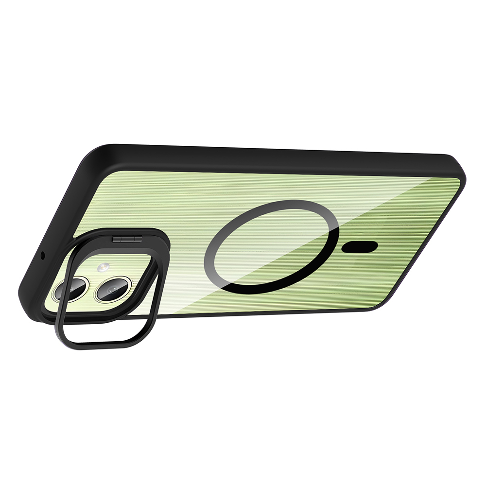 Samsung Galaxy A06 Uyumlu Kılıf Standlı ve Kamera Lens Hediyeli M-Safe Şarj Özellikli Zore Etro Kapak - 12