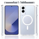 Samsung Galaxy S25 Edge Uyumlu Kılıf M-safe Şarj Özellikli Şeffaf Sert PC Zore Embos Kapak - 1