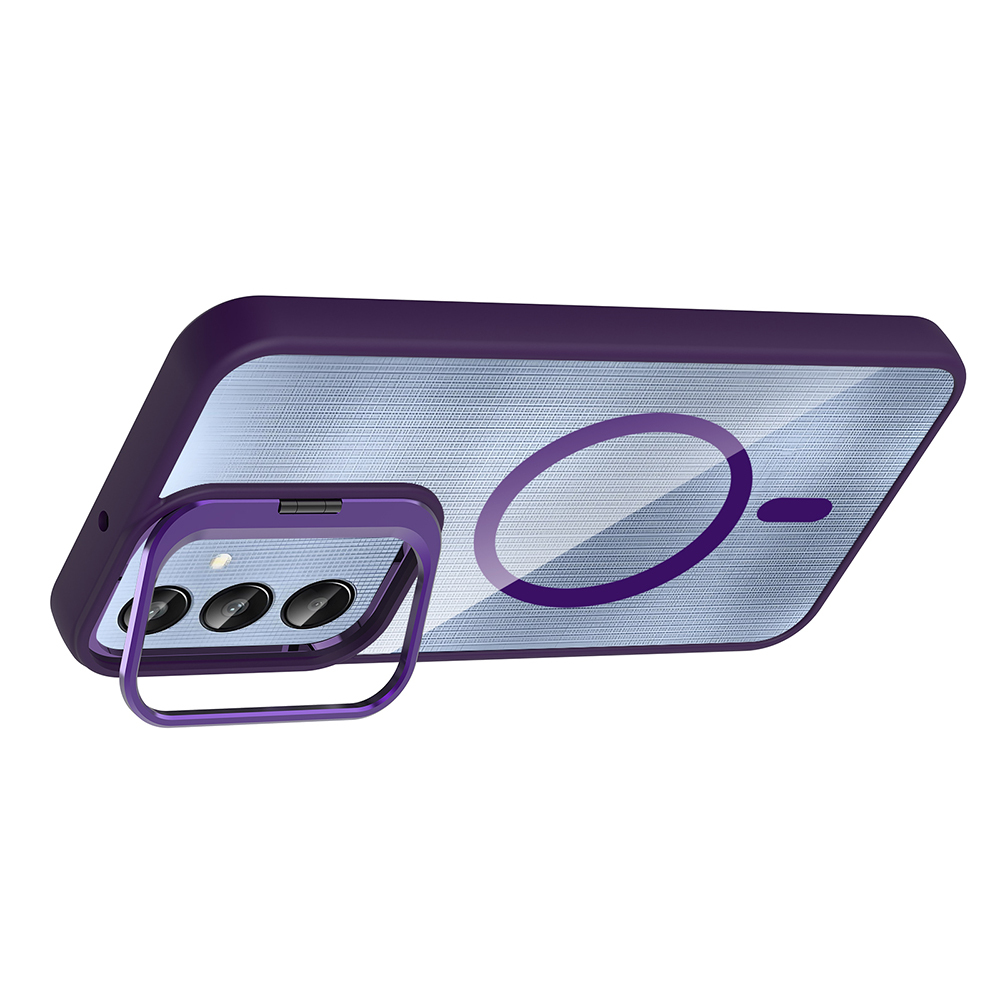 Samsung Galaxy A16 Uyumlu Kılıf Standlı ve Kamera Lens Hediyeli M-Safe Şarj Özellikli Zore Etro Kapak - 2