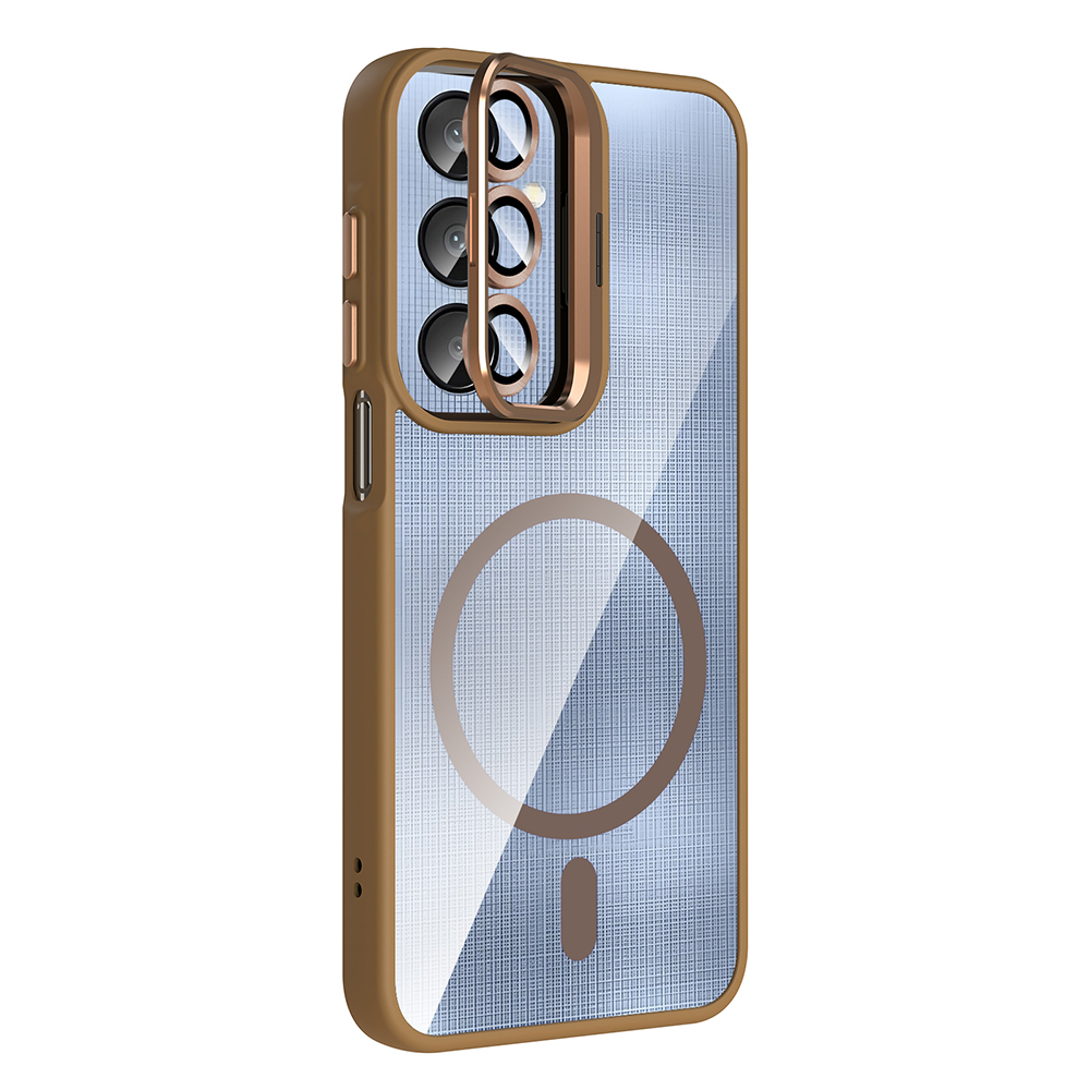 Samsung Galaxy A16 Uyumlu Kılıf Standlı ve Kamera Lens Hediyeli M-Safe Şarj Özellikli Zore Etro Kapak - 7