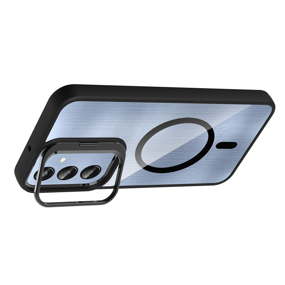 Samsung Galaxy A25 Uyumlu Kılıf Standlı ve Kamera Lens Hediyeli M-Safe Şarj Özellikli Zore Etro Kapak - 12