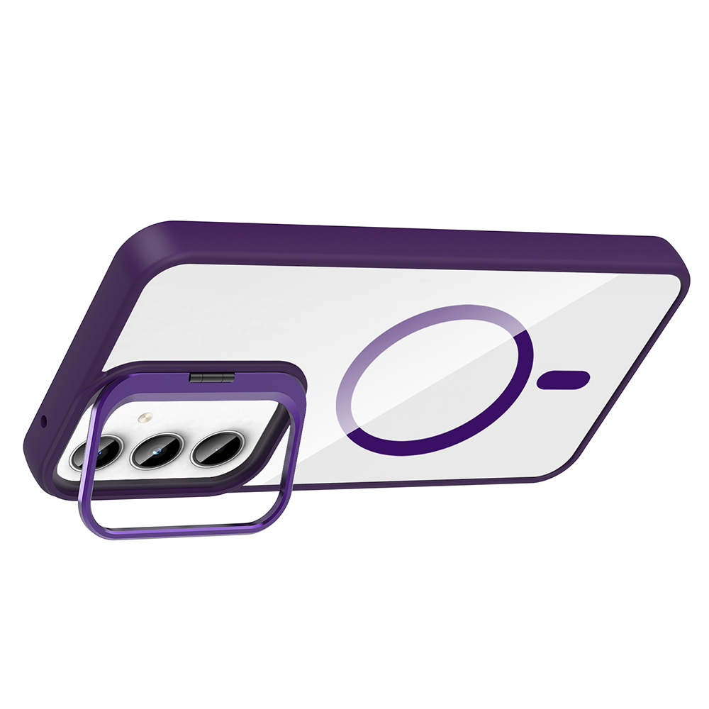 Samsung Galaxy A35 Uyumlu Kılıf Standlı ve Kamera Lens Hediyeli M-Safe Şarj Özellikli Zore Etro Kapak - 2