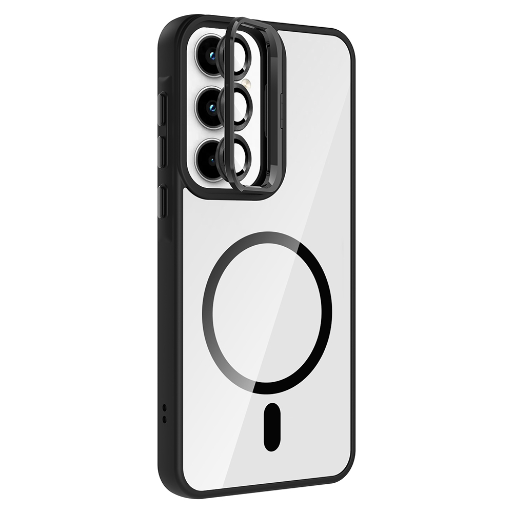 Samsung Galaxy A35 Uyumlu Kılıf Standlı ve Kamera Lens Hediyeli M-Safe Şarj Özellikli Zore Etro Kapak - 3