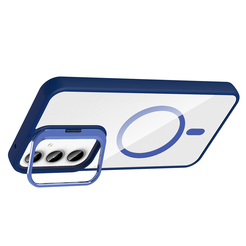 Samsung Galaxy A35 Uyumlu Kılıf Standlı ve Kamera Lens Hediyeli M-Safe Şarj Özellikli Zore Etro Kapak - 6