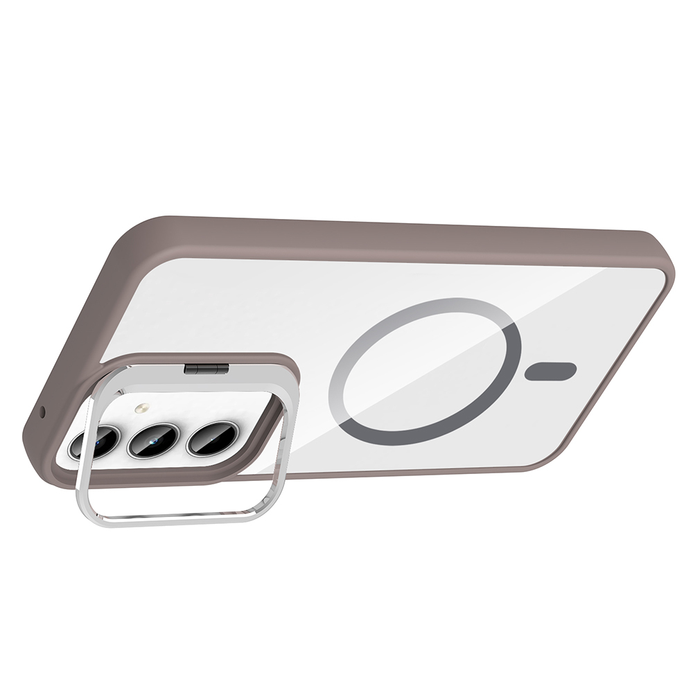 Samsung Galaxy A35 Uyumlu Kılıf Standlı ve Kamera Lens Hediyeli M-Safe Şarj Özellikli Zore Etro Kapak - 8