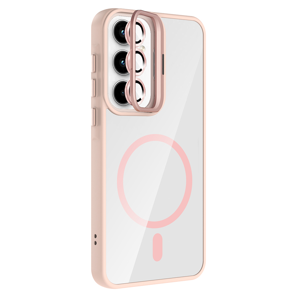 Samsung Galaxy A35 Uyumlu Kılıf Standlı ve Kamera Lens Hediyeli M-Safe Şarj Özellikli Zore Etro Kapak - 11