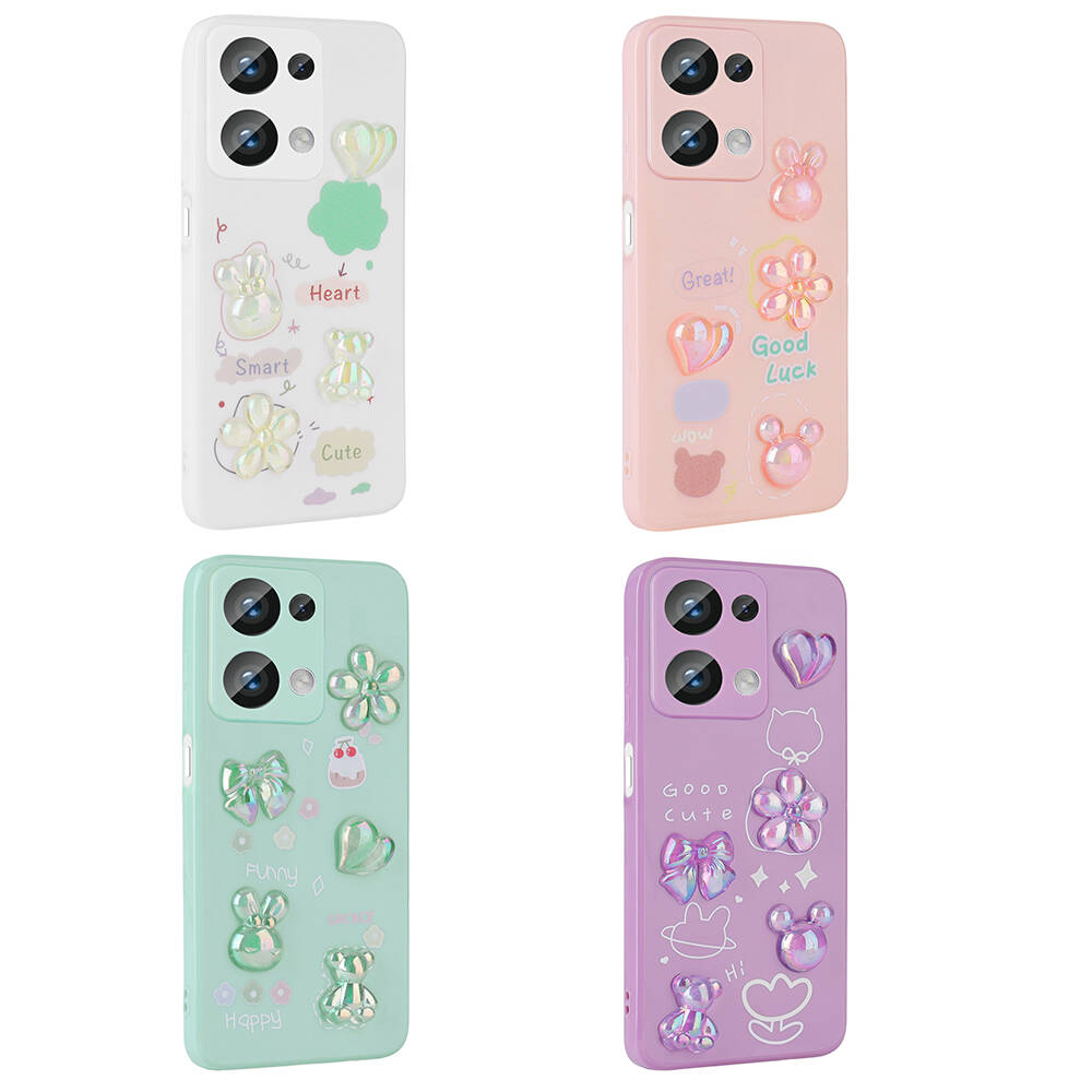 Xiaomi Poco M6 Pro 4G Kılıf Kabartma Figürlü Parlak Zore Toys Silikon Kapak - 1