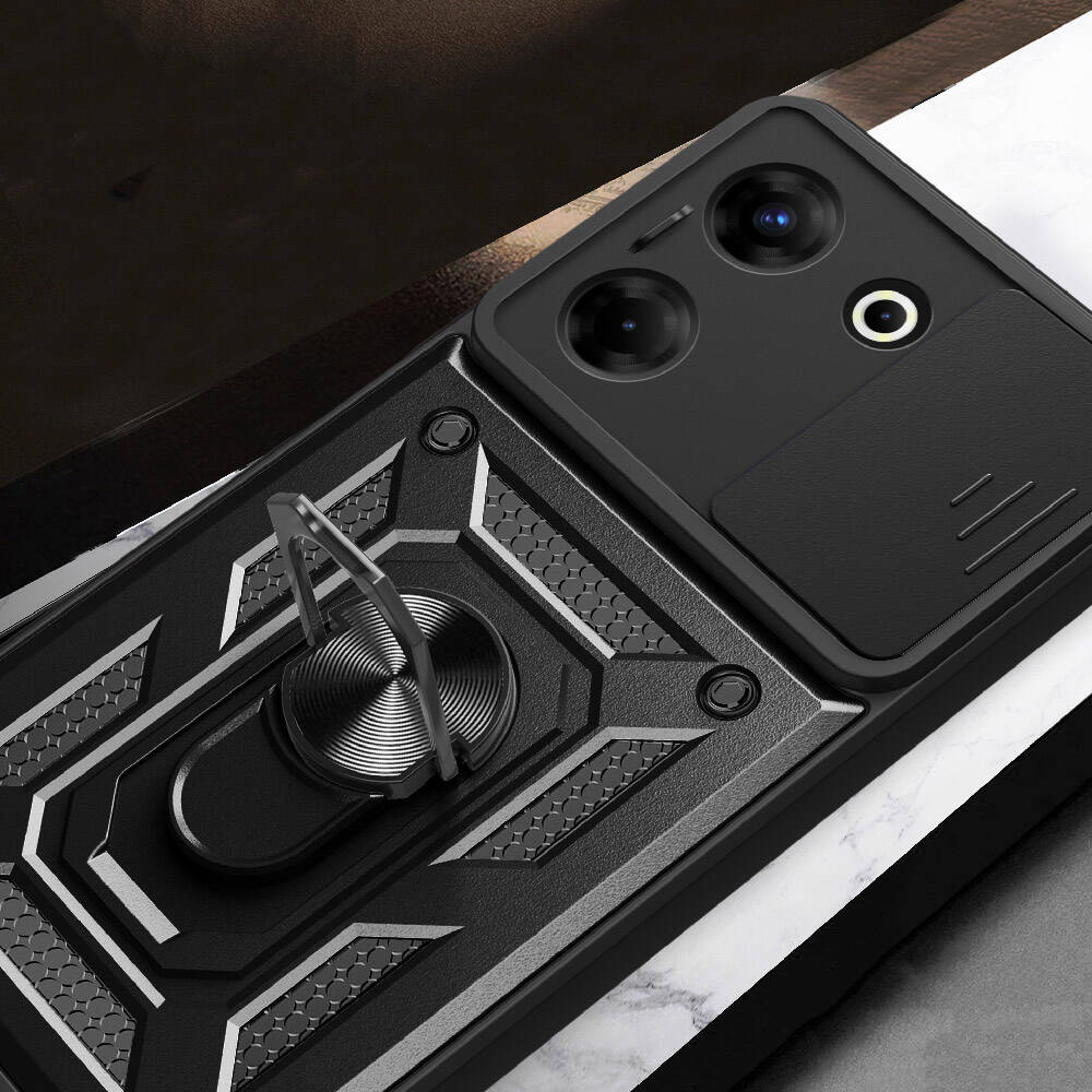 Tecno Camon 20 Pro 5G Uyumlu Kılıf Magnetik Standlı Kamera Korumalı Zore Sürgülü Vega Kapak - 6