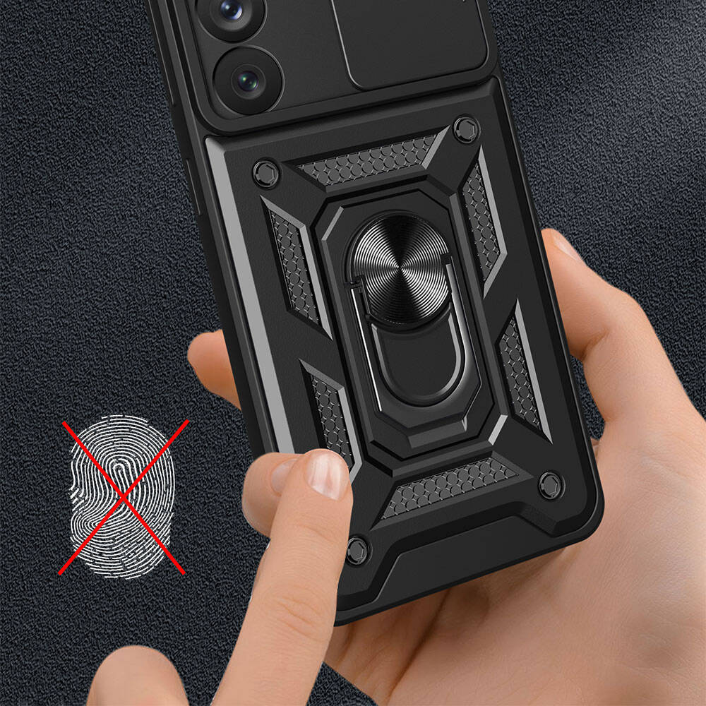 Samsung Galaxy A54 Uyumlu Kılıf Magnetik Standlı Kamera Korumalı Zore Sürgülü Vega Kapak - 4