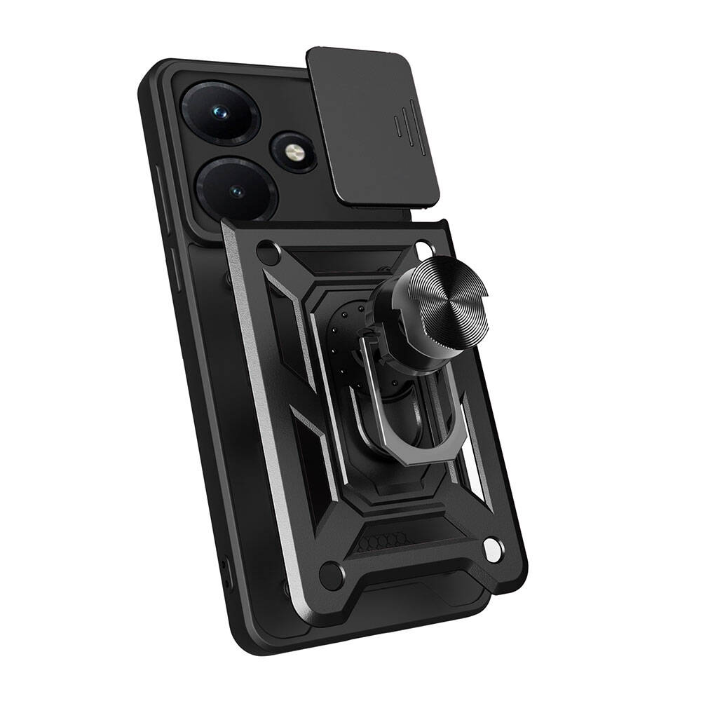Infinix Hot 30 Uyumlui Kılıf Magnetik Standlı Kamera Korumalı Zore Sürgülü Vega Kapak - 7